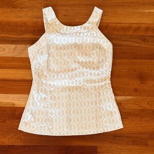 Banana Republic Cream Textured Sleeveless Top